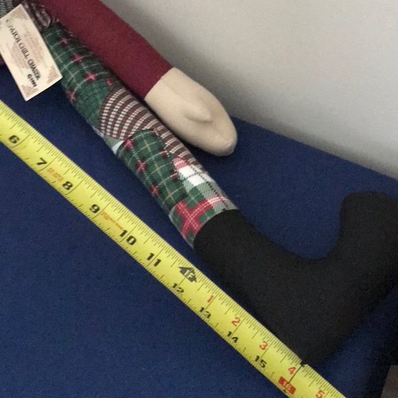 Plush plushy Tartin Plaid Santa Draft Chill Cold Air Door Doll Overly Raker USA - Picture 3 of 7